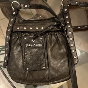 Y2K Vintage Juicy Couture Dark Brown Leather Shoulder Bag